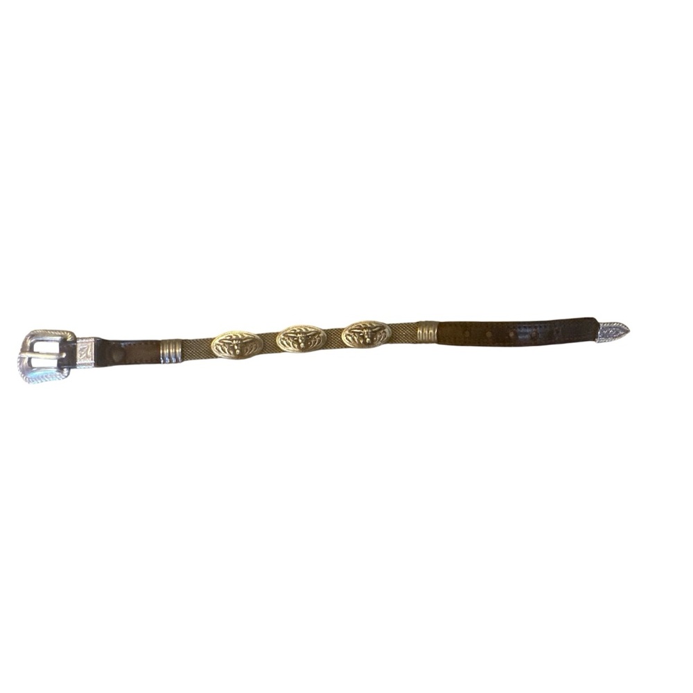 Vintage Brown and silver longhorn bracelet